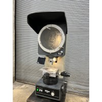 NIKON 12" OPTICAL COMPARATOR MODEL 12V WITH TURRET LENS AND DIGITAL MITUTOYO MICROMETER HEADS NICE